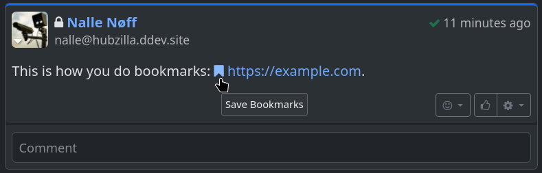 Saving a bookmark by clicking the bookmark icon when the 'bookmarker' addon is enabled. Saving a bookmark by clicking the bookmark icon when the 'bookmarker' addon is enabled.